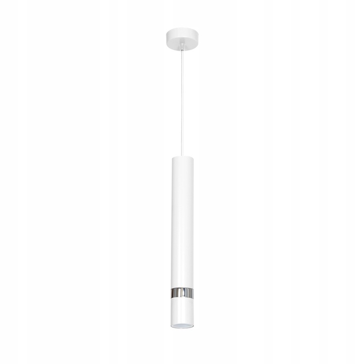 Lampa suspendata JOKER, alb-chrom, 1 sursa de lumina, 80x8 cm