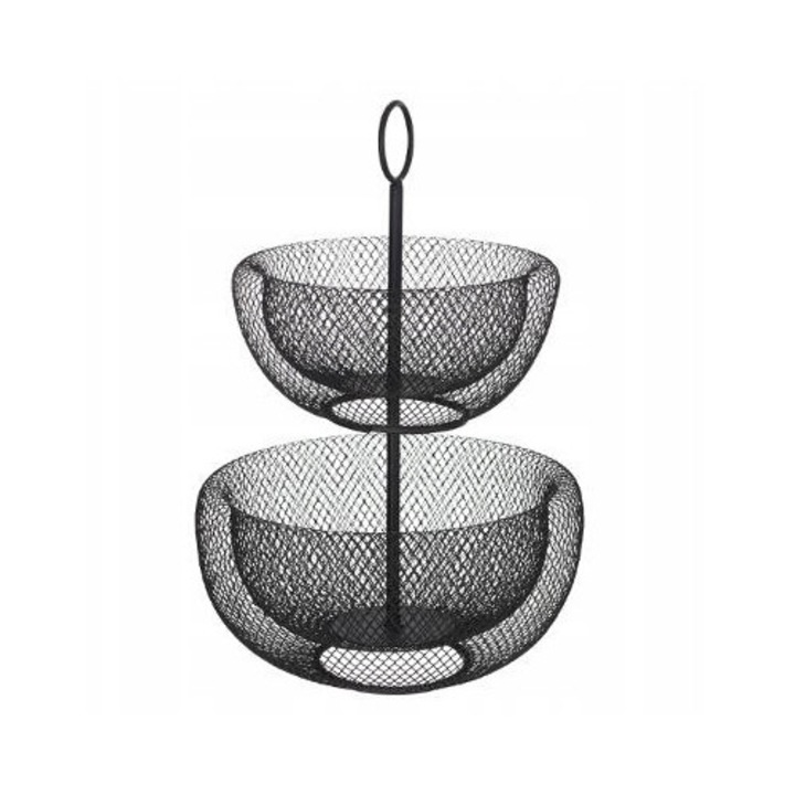 Patera pe doua niveluri, 5five Simply Smart, metal, neagra, 29,5x43cm