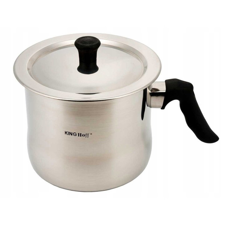 Ibric Kinghoff 1.0l, inox, cu capac, 12x13cm