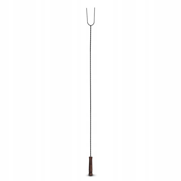 Set 10 Widelci Ogniskovi Alma 120x5.5cm, Metalici cu Maner din Lemn, Culoare Brown si Negru