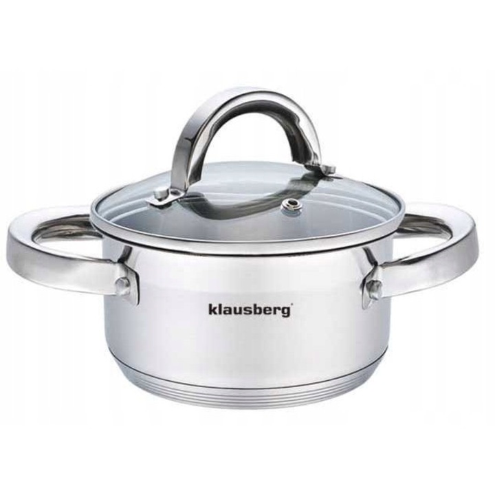 Oala din otel, Klausberg, 0.5L, 12cm, 5-straturi, inox, pentru toate tipurile de plite