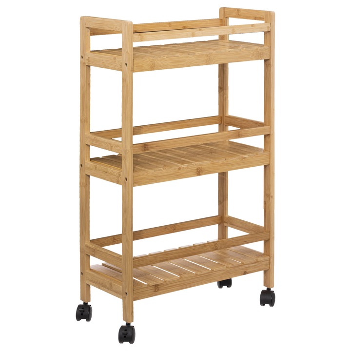 Mobil konyhai polc, 5five Simply Smart, bambusz, 3 szintes, 45,3x22x80cm, bézs