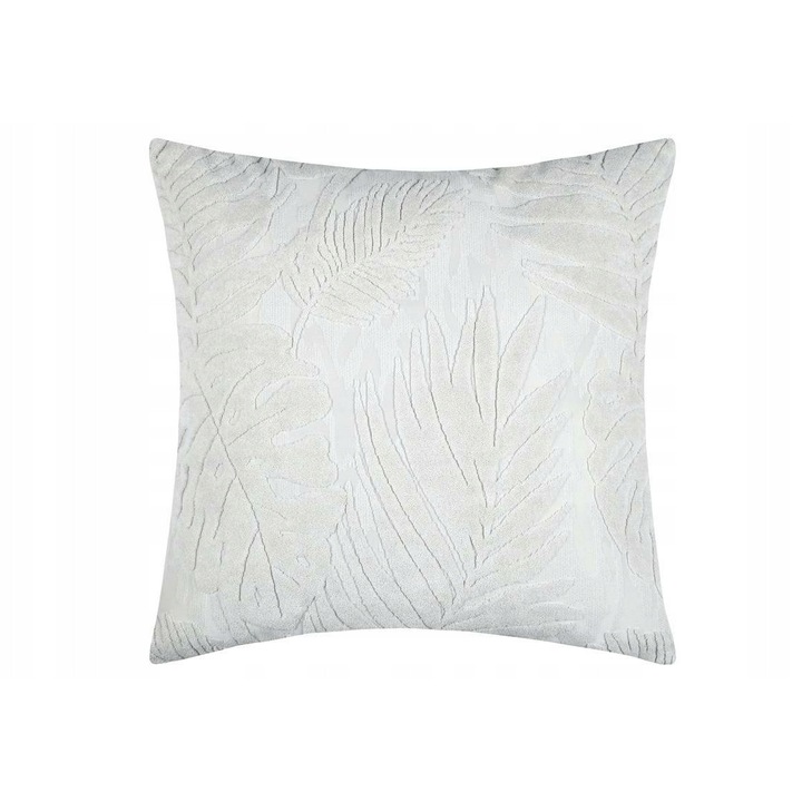 Perna decorativa ZIANA, 45x45cm, linii exotice, crem, stil etno