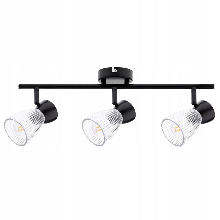 Lampa Suspendata Milagro Spot BEST, 3xE14, metal + sticla, neagra, 50x15.5cm