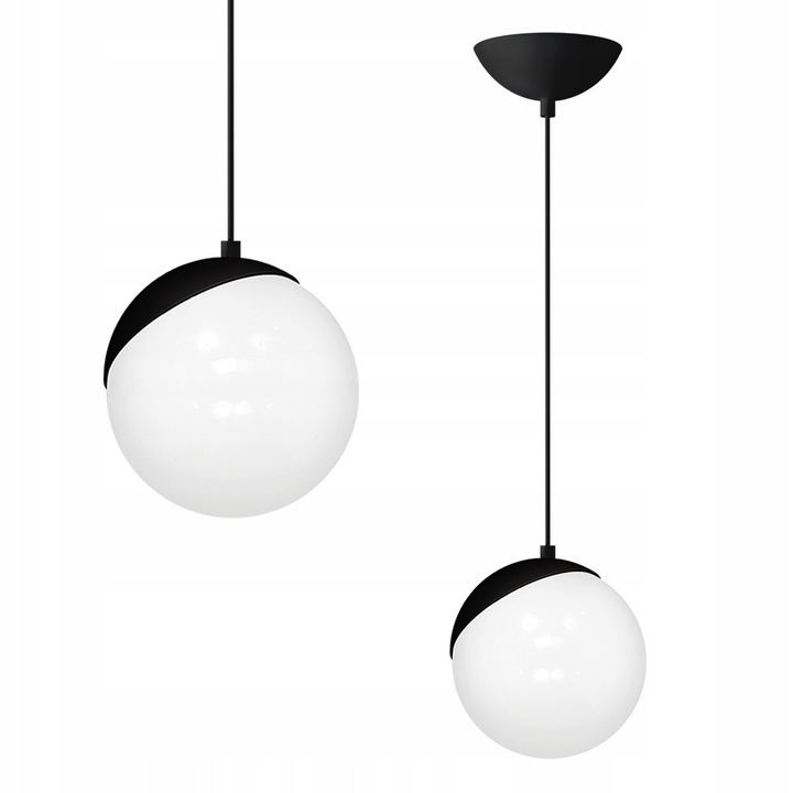Lustra SFERA, Milagro, 1xE27 60W, metal + sticla, 140x140mm, negru