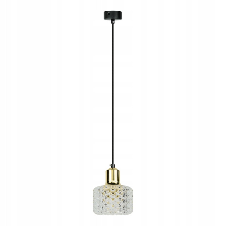 Lampa suspendata Milagro Lumi, metal, 1 punct de lumina, 90x12x12 cm, GU10, 8W, negru-aurie