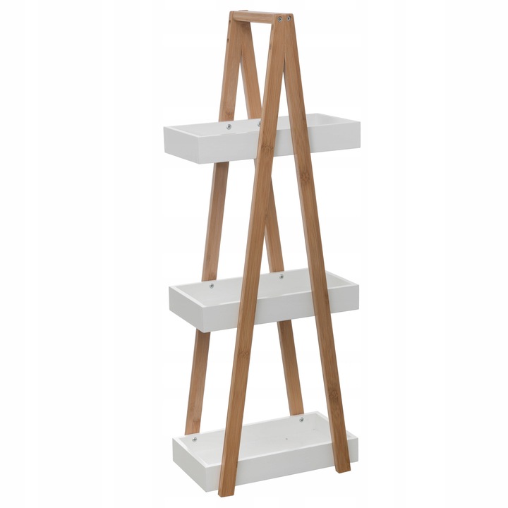 Raft de baie 5five Simply Smart, 3 niveluri, alb, 30,5x16,2x4,5cm