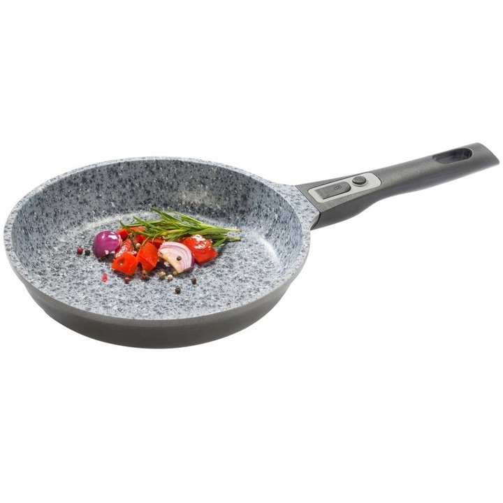 Gránit serpenyő levehető fogantyúkkal, Konighoffer, 28cm, fekete/szürke