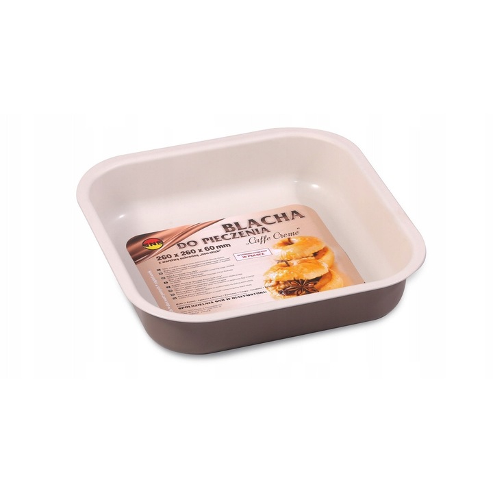 Tava de copt kwadratowa Caffe Creme 26x26cm, non-stick, culoare crem si cafea