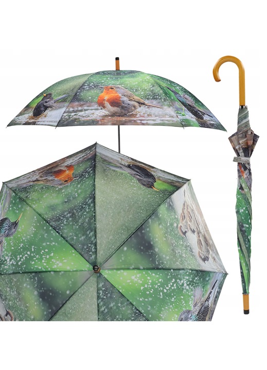 Чадър с принт на европейски птици, Esschert Design, 119.5 см