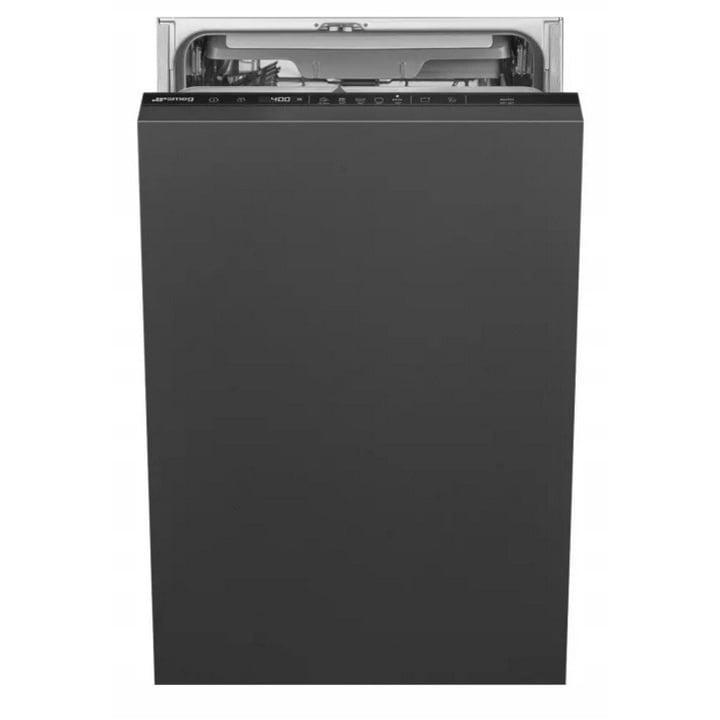 Masina de spalat vase incorporabila Smeg ST4523IN, 8 programe, 46 dB, neagra, 45x82cm
