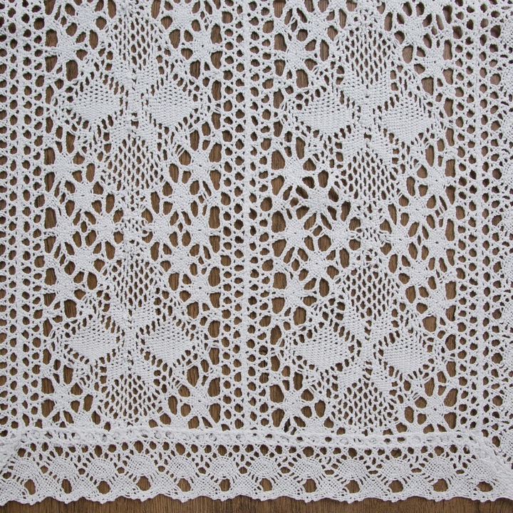 Eurofirany dekoratív asztali futó 40x140cm fehér-azúr, rusztikus stílus, 60% pamut, 40% poliészter