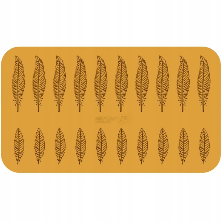 Forma siliconica Piuma pentru decorarea prajiturilor, Silikomart, 2 dimensiuni, 12,1x2,8cm si 7,9x2,3cm