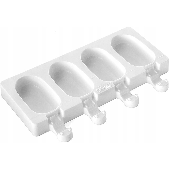 Forma pentru inghetata SilikoMart, 4 guri, silicon, 19,5x11x2,5cm, set