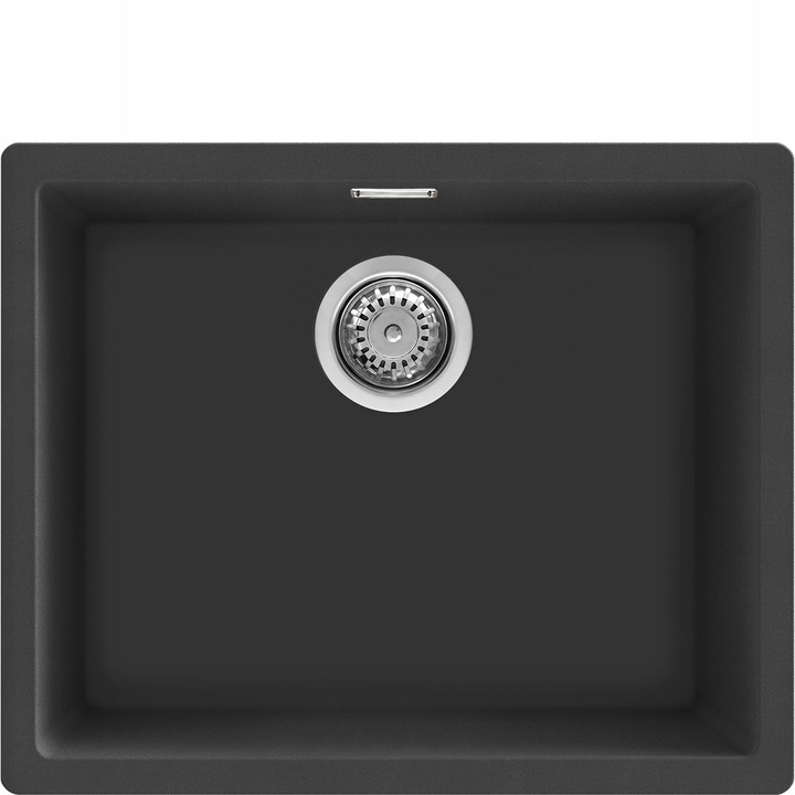 Chiuveta bucatarie, Smeg, model VZP56N, 1 camera, compozit, negru, 56cm
