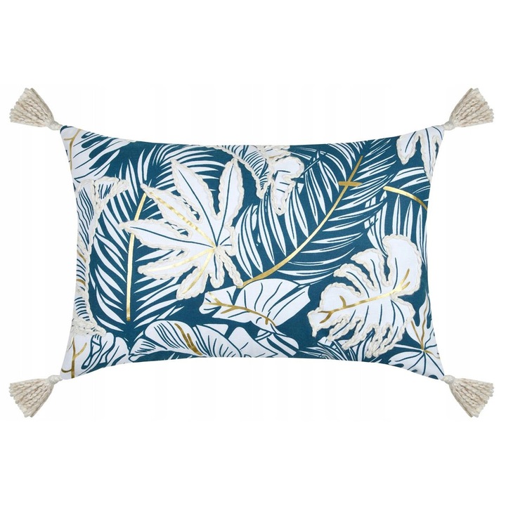 ALOHA díszpárna, 40x60 cm, boho, rojtokkal, többszínű