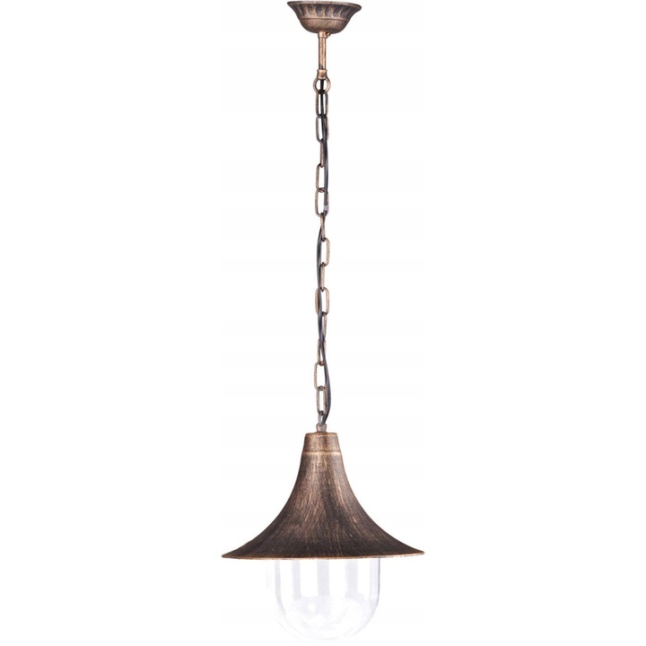 Lampa exterioara suspendata BOSTON K-8126, neagra/aurie, 60W, 83x26x26cm