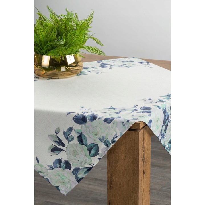 Traversa NATURA, Eurofirany, 85x85cm, fehér zölddel, 92% poliészter, 8% len