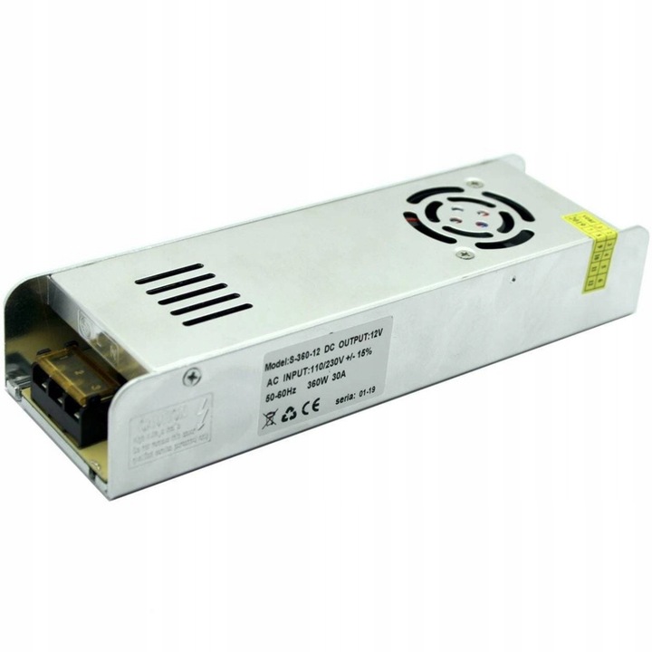 LED захранване SLIM 360W 12V DC 20.83A IP20 Алуминий