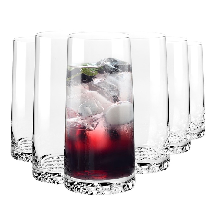 Fjord Krosno pohárkészlet, 6 darab, 350ml, kristály, elegáns design, 160x75mm