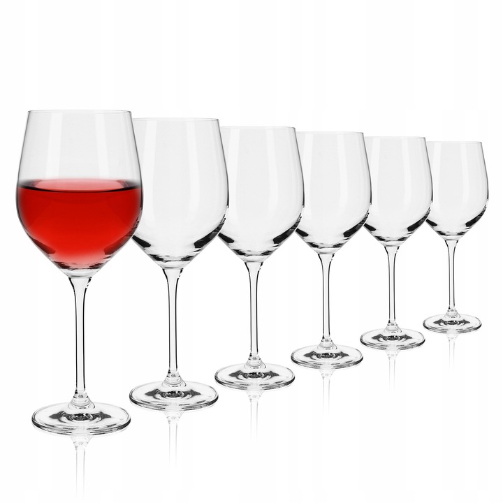 Set pahare Krosno Harmony pentru vin rosu, 6 bucati, 450ml, transparent, 22,9x9,2cm