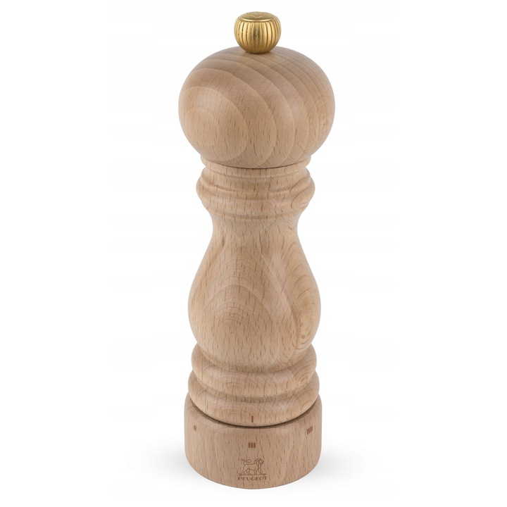 Peugeot Paris borsőrlő, lakkozott bükkfa, U-Select állítható mechanizmussal, 6 fokozatú, 18 cm, natúr, 1 db