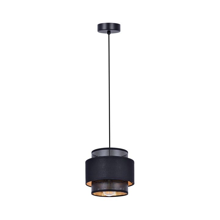 Lustra Kaja NICEA, neagra cu elemente aurii, 100x20cm, 1 punct de lumina, design elegant
