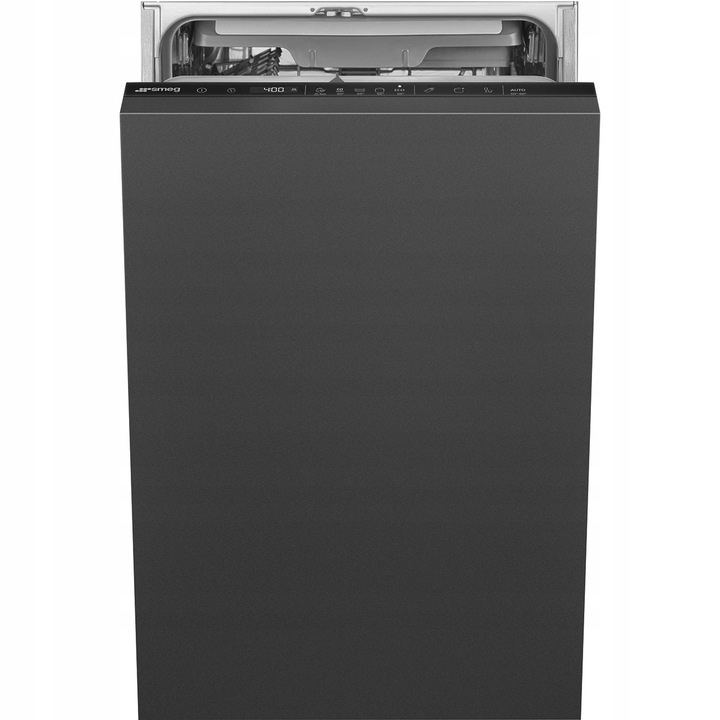 Masina de spalat vase Smeg ST4533IN, 45 cm, 8 programe, culoare neagra, incorporabila