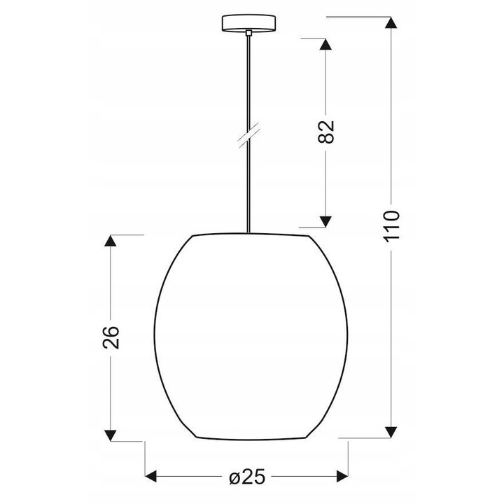 Lampa suspendata Candellux SELMA, бяла, 1x40W, 110x25x25cm