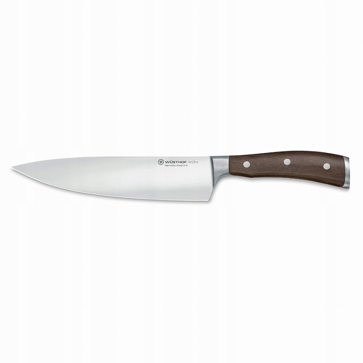 Szakácskés 20 cm, Wusthof Ikon, króm-molibdén-vanádium acél, Grenadill fa nyél, Németországban gyártva
