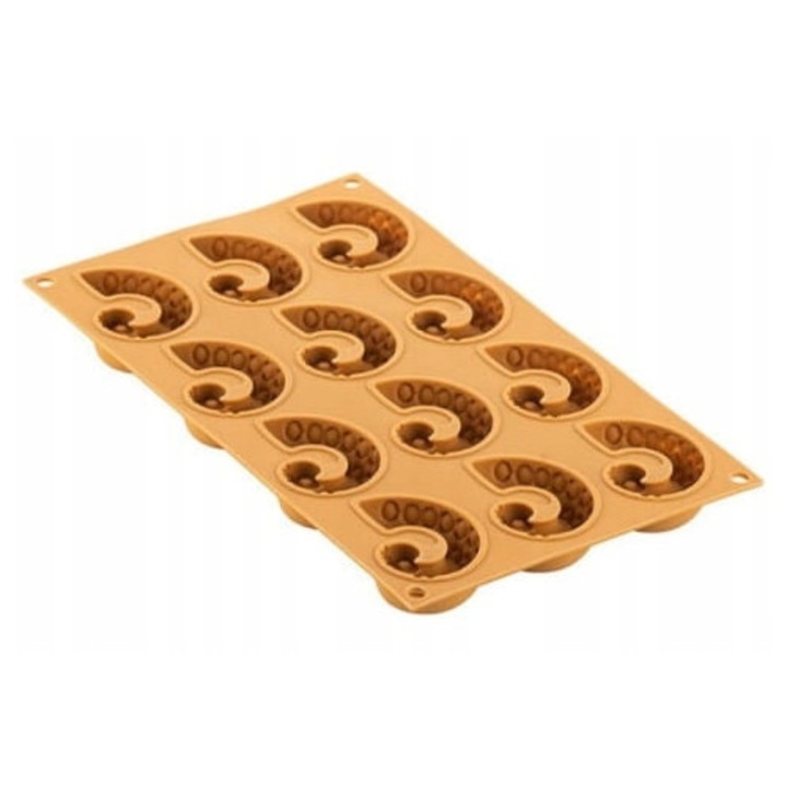 Forma siliconica pentru prajituri, SilikoMart, model Polpo 20, 12 portii, 60x55x20mm, multicolor