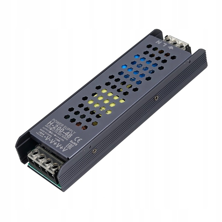 Mágneses sín tápegység 200W Eko-light 200W, Milagro, fém, fekete, 3x20,8x6,3cm