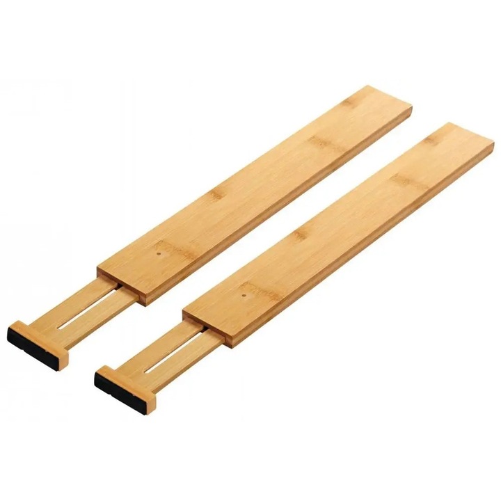 Set 2 organizatoare pentru suflazi, Kesper, bambus, 45,5-55 cm, 6 cm, 1,5 cm