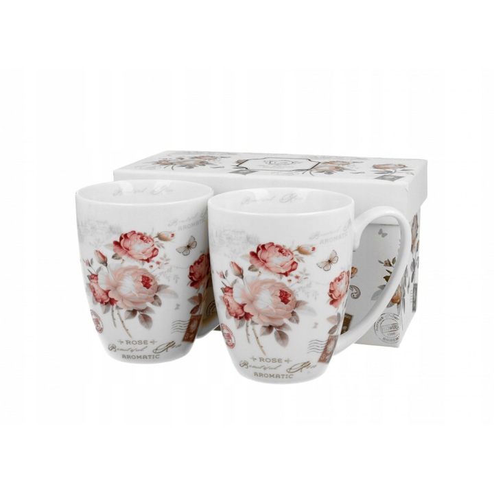 Set 2 cani Duo Classics portelan crem 380ml 8,3x10,2cm