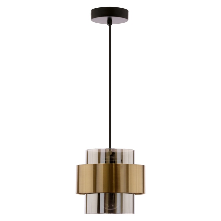Висяща лампа Candellux Spiega опушено стъкло черно златно 14x110cm