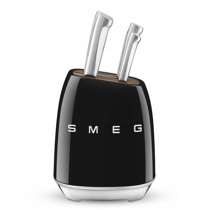 Smeg 6 részes késkészlet, blokk, rozsdamentes acél, fekete, 20x27.7x20.5cm