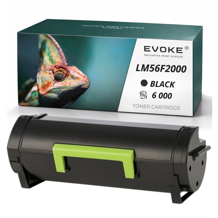 Toner cartus compatibil pentru imprimanta Lexmark 56F2000 LM56F2000, Negru, 6000 pagini, compatibil cu MS321dn MS421dn MS421dw MS521dn MS621dn