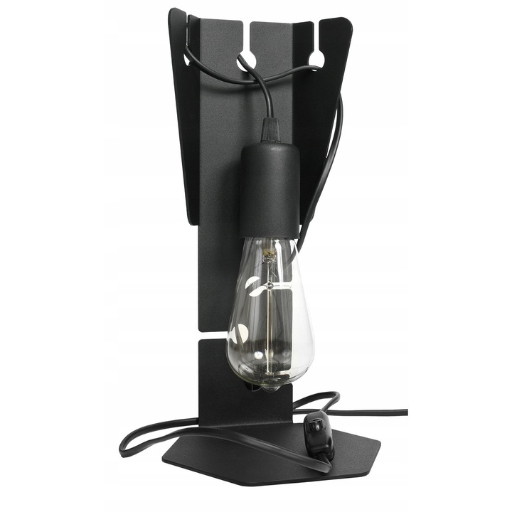 Lampa biurkowa Sollux Arby, metal, 15x31x15cm, neagra, 1 sursa de lumina