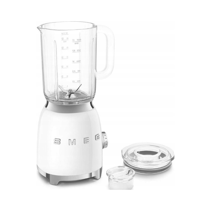 Blender mikser Smeg 50's Style, alb, 800W, 4 viteze, cu functie Smoothie