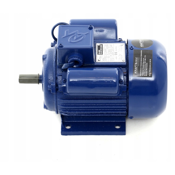 Kraft&Dele KD1801 elektromos motor, egyfázisú, 1,5 kW (1500W) 1400 ford./perc, 230V, IP44, kék, 1 db