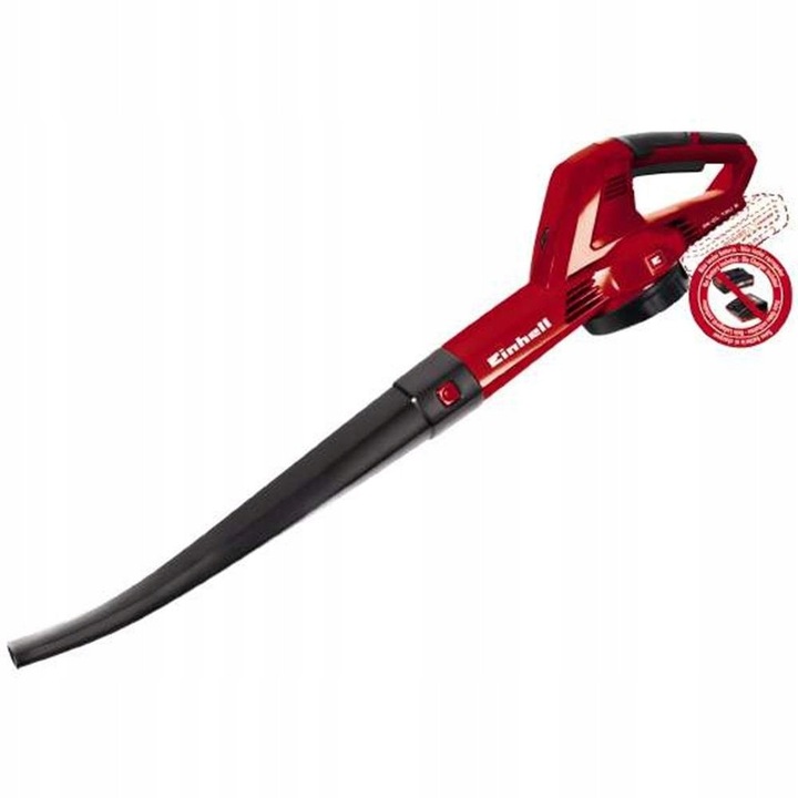 Suflanta pentru frunze / suflanta Einhell GE-CL 18 LI E-SOLO, cu acumulator 18V Power X-Change (baterie neinclusa), viteza 210 km/h, debit 1,75 m3/min, negru/rosu