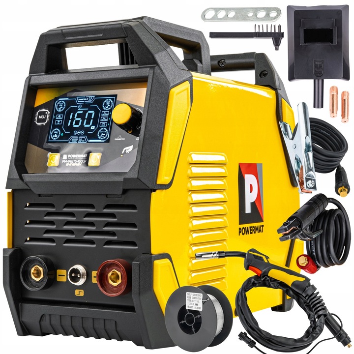 Powermat PM-IMGTS-160LP félautomata hegesztőgép, 160A, FCAW/MMA/TIG, 39x27x35cm, 7kg
