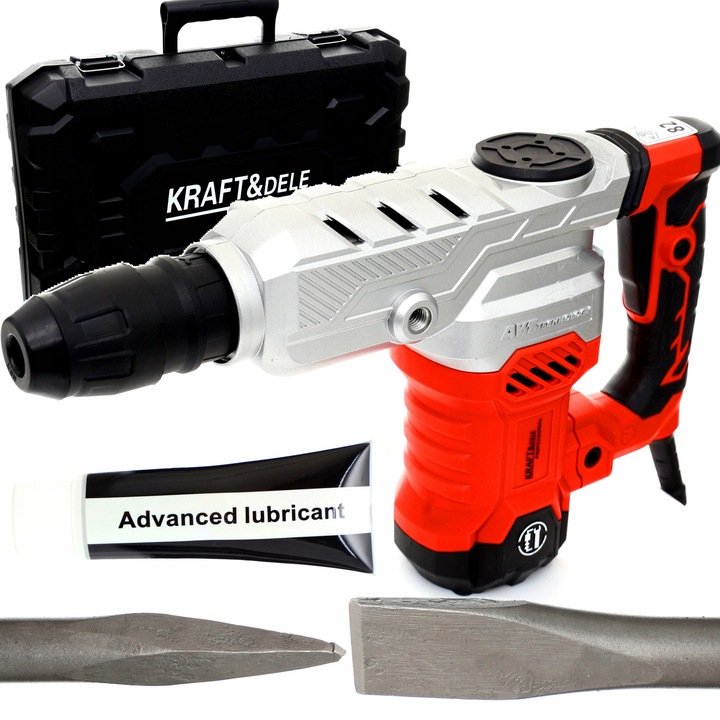 Ciocan demolator KraftDele 2650W 9.3kg SDS-Max cu accesorii si valiza