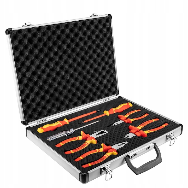 Set unelte electrice NEO TOOLS, 7 piese, 1000V, maner ergonomic, otel crom-molibden, otel crom-vanadiu