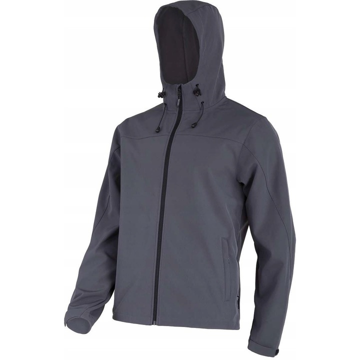 Jacheta softshell cu gluga, Lahti Pro, gri, 4 buzunare, material elastic, M