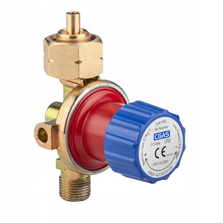 NEO gázreduktor 20-130, 4 bar, 8 kg/h, 11 kg-os LPG palackokhoz, többszínű
