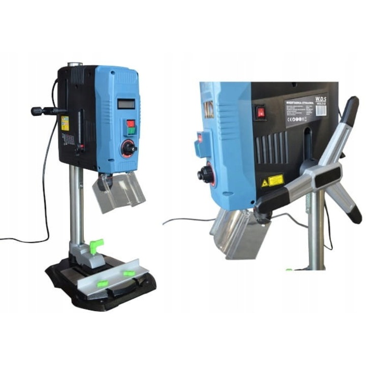 Masina de gaurit cu masa Kraft&Dele 2000W 13mm cu laser si LED, 340x300mm, imadlo inclus