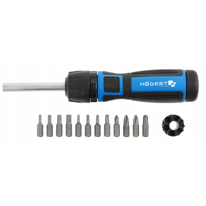 Комплект отвертки Hoegert Technik HT1S215 13 части, многоцветни