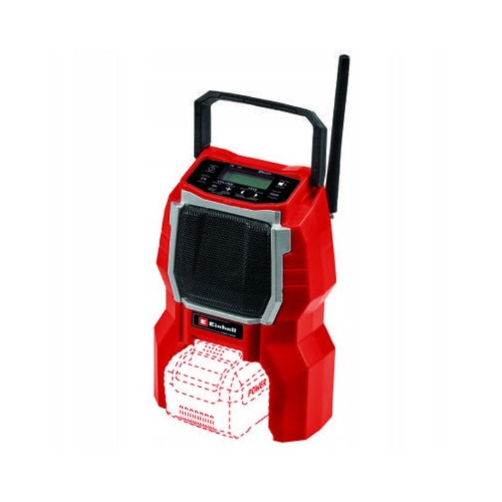 Einhell TC-RA 18 Li BT hordozható rádió, Bluetooth, 0.7kg, piros