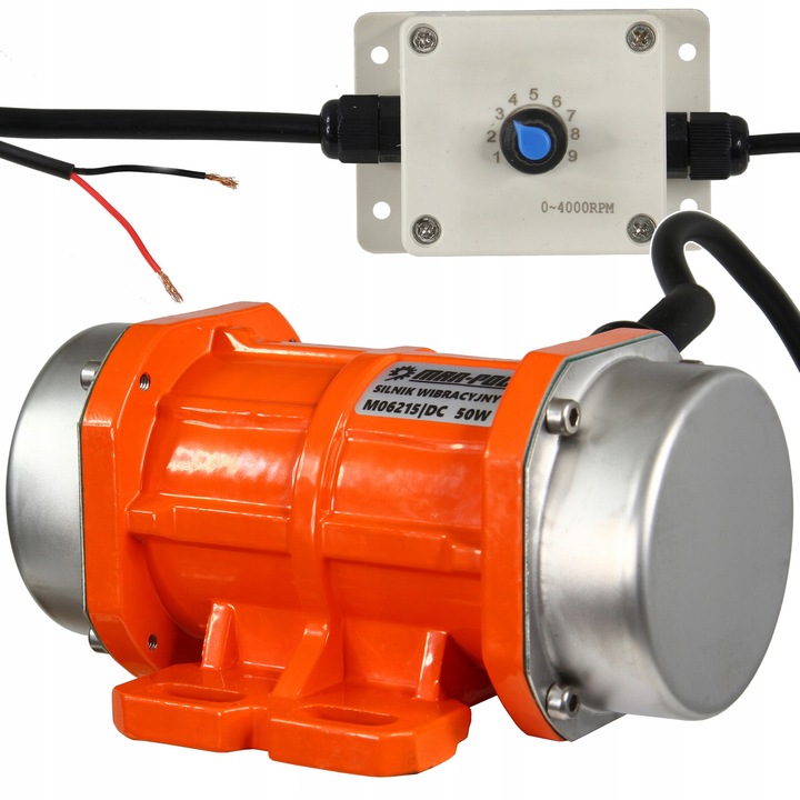 Motor vibrator aszinkron mechanikus berendezésekhez 50W Mar-Pol, 24V, 2950 RPM, 14,5x11x7,5cm